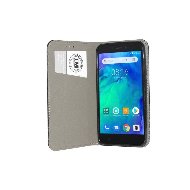 Buch Tasche "Smart" kompatibel mit XIAOMI REDMI GO Handy Hülle Etui Brieftasche Schutzhülle mit Standfunktion Schwarz