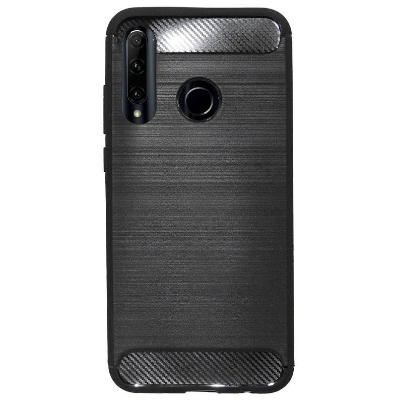 cofi1453® Silikon Hülle Carbon kompatibel mit HONOR 20 LITE Case TPU Soft Handyhülle Cover Schutzhülle Schwarz