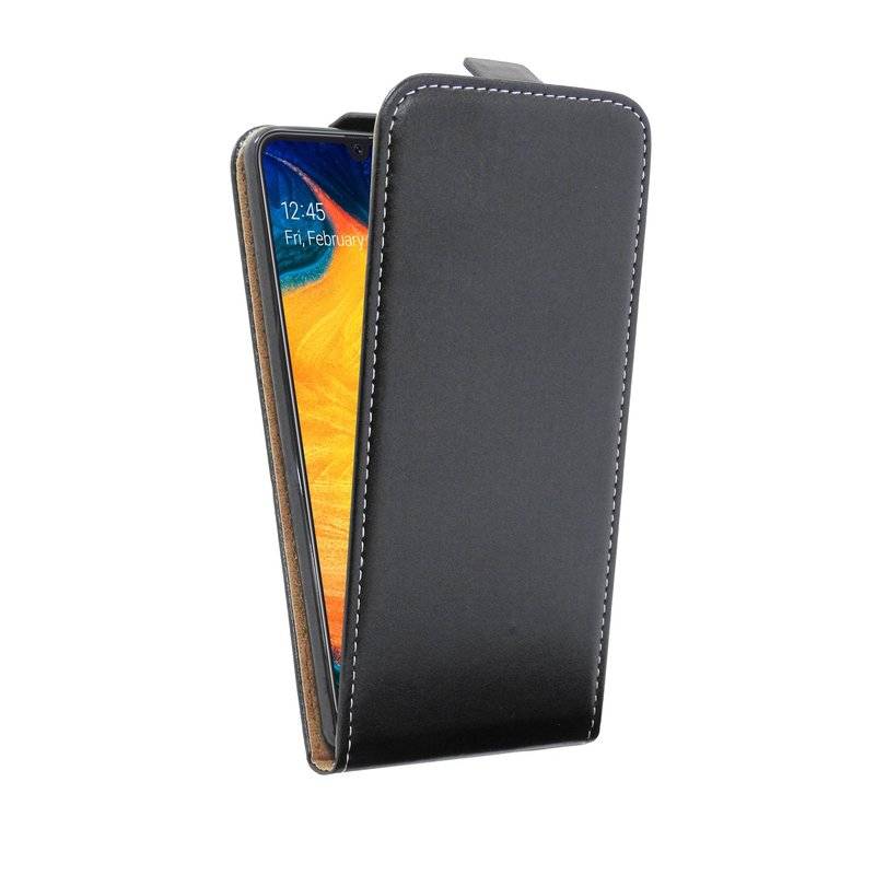 Flip Case kompatibel mit SAMSUNG GALAXY A30 (A305F) Handy Tasche vertikal aufklappbar Schutzhülle Klapp Hülle Schwarz