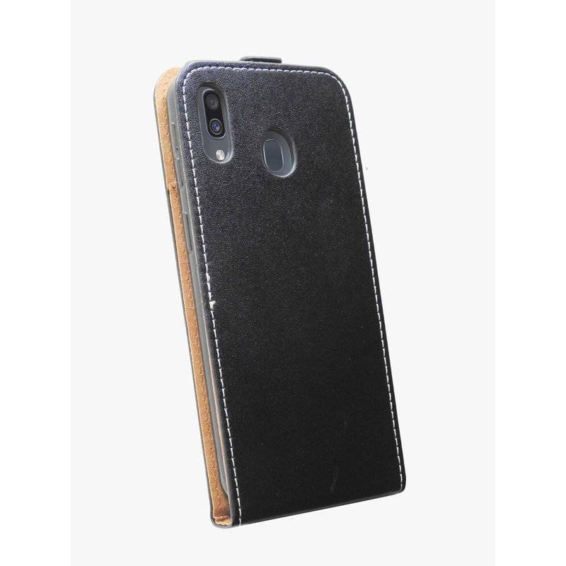 Flip Case kompatibel mit SAMSUNG GALAXY A30 (A305F) Handy Tasche vertikal aufklappbar Schutzhülle Klapp Hülle Schwarz