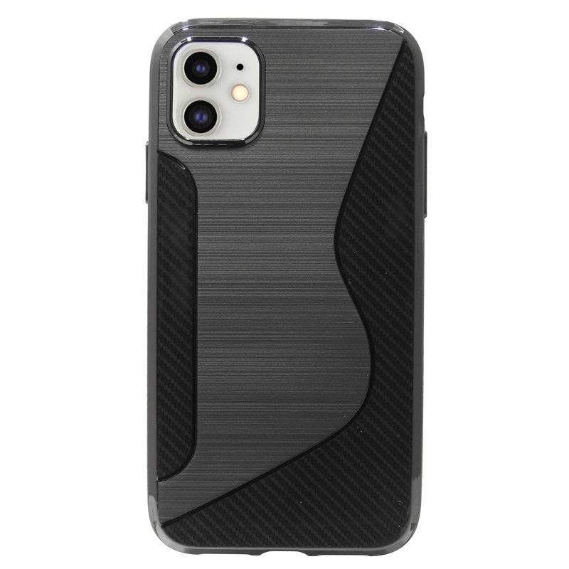 cofi1453® S-Line Hülle Bumper kompatibel mit iPhone 11 Silikonhülle Stoßfest Handyhülle TPU Case Cover in Schwarz