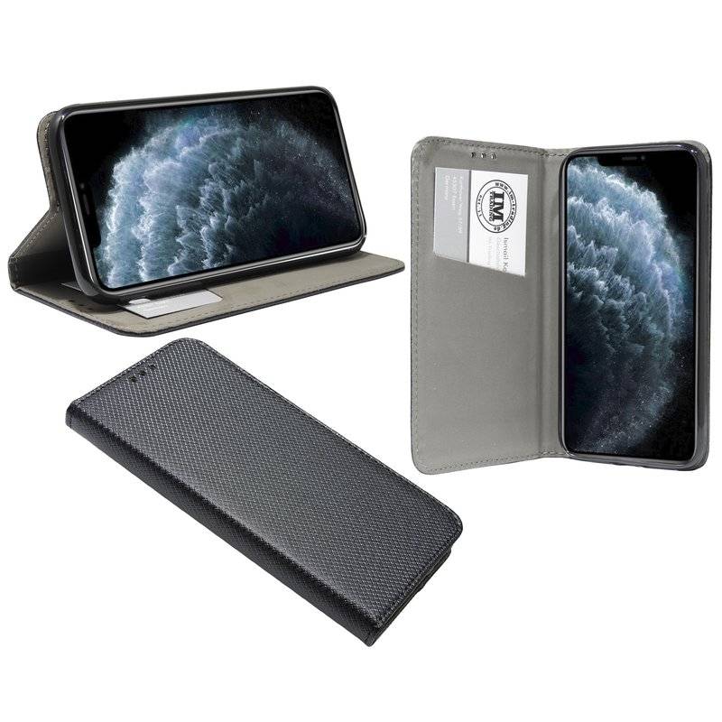 Buch Tasche Smart für iPhone 11 Pro Max Handy Hülle Etui Brieftasche Schutzhülle mit Standfunktion Schwarz