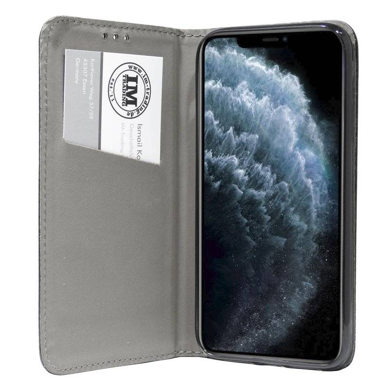 Buch Tasche Smart für iPhone 11 Pro Max Handy Hülle Etui Brieftasche Schutzhülle mit Standfunktion Schwarz