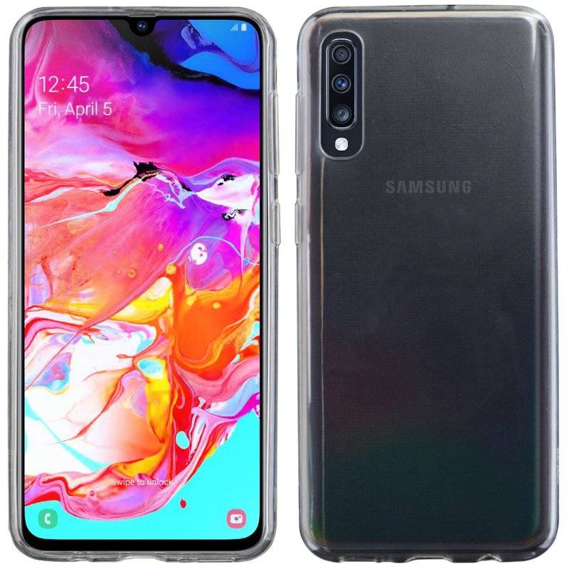 Silikon Hülle Basic kompatibel mit SAMSUNG GALAXY A70 (A705F) Case TPU Soft Handy Cover Schutz Transparent