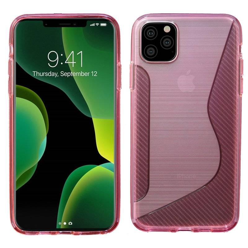 S-Line Hülle Bumper kompatibel mit iPhone 11 Pro Max Silikonhülle Stoßfest Handyhülle TPU Case Cover in Pink