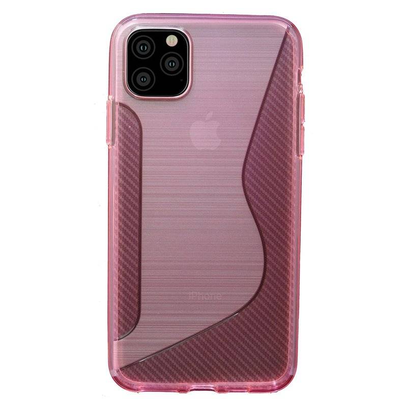 S-Line Hülle Bumper kompatibel mit iPhone 11 Pro Max Silikonhülle Stoßfest Handyhülle TPU Case Cover in Pink