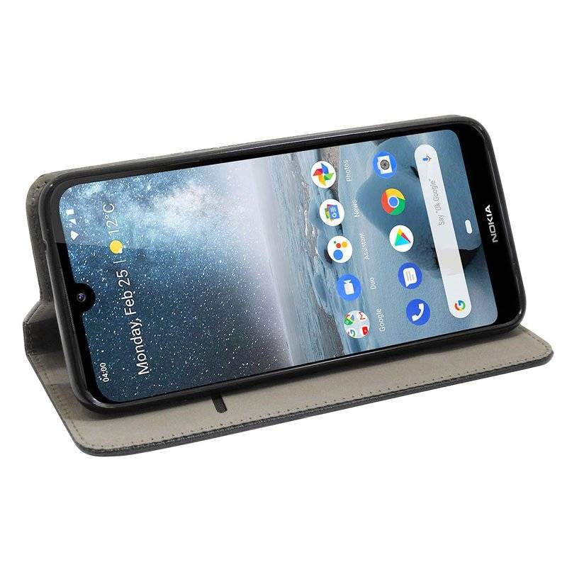 Buch Tasche "Smart" kompatibel mit NOKIA 4.2 Handy Hülle Etui Brieftasche Schutzhülle mit Standfunktion in Schwarz