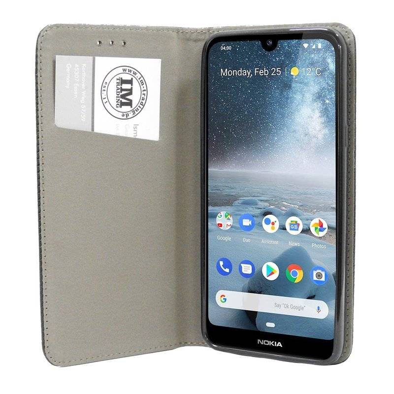 Buch Tasche "Smart" kompatibel mit NOKIA 4.2 Handy Hülle Etui Brieftasche Schutzhülle mit Standfunktion in Schwarz