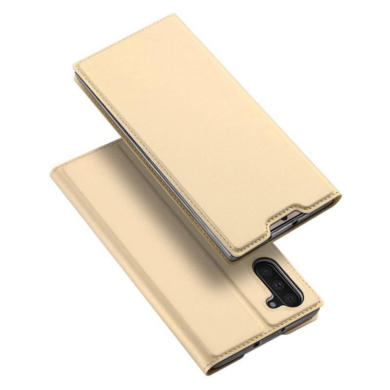 Buch Tasche DUX DUCIS für SAMSUNG GALAXY NOTE 10 (N970F) Handy Hülle Brieftasche Schutzhülle mit Standfunktion Gold