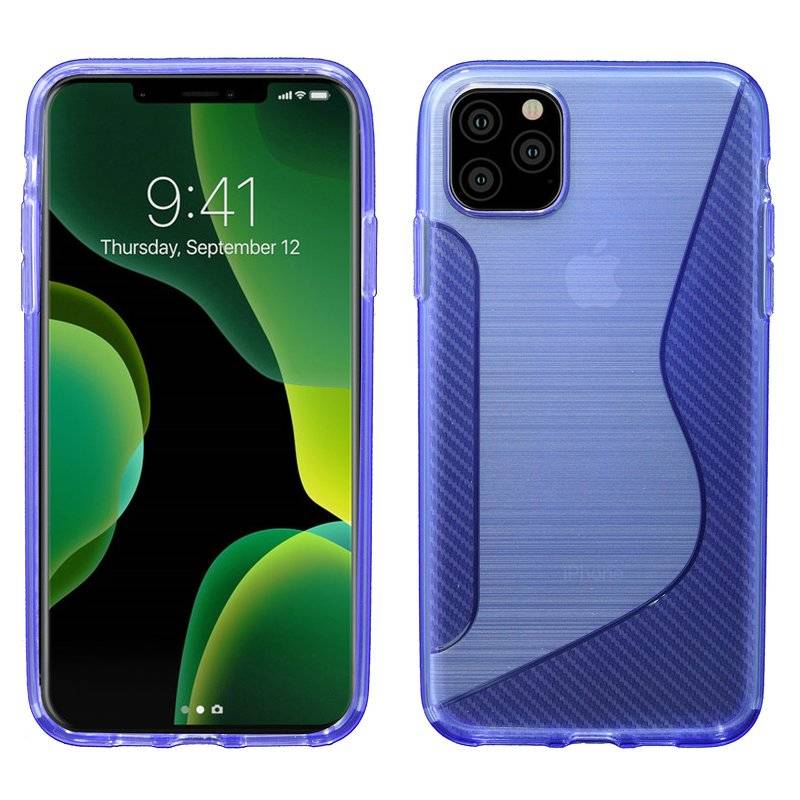S-Line Hülle Bumper kompatibel mit iPhone 11 Pro Max Silikonhülle Stoßfest Handyhülle TPU Case Cover in Lila