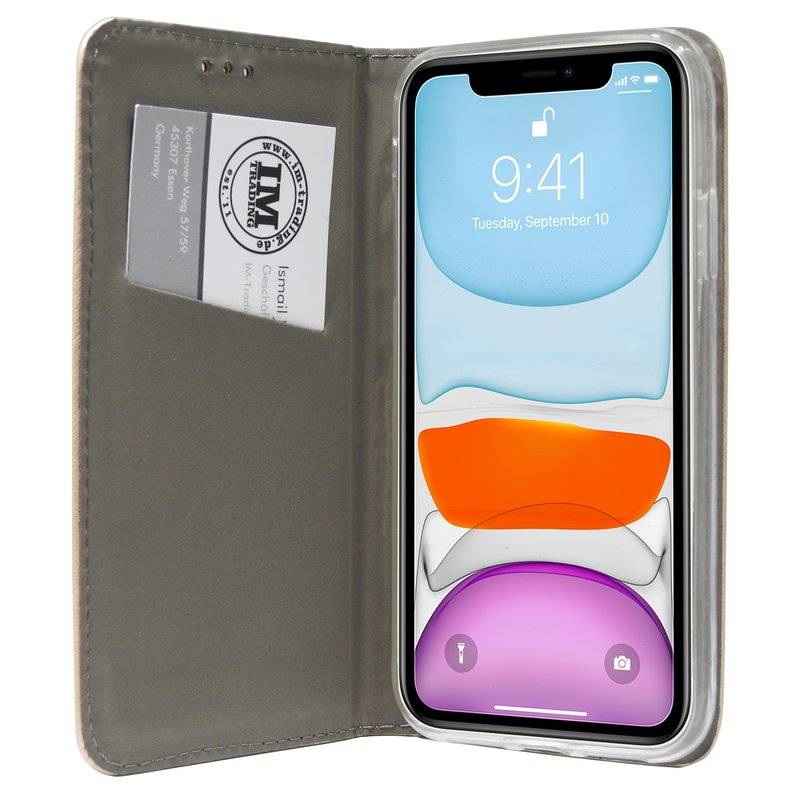 Buch Tasche Smart für iPhone 11 Handy Hülle Etui Brieftasche Schutzhülle mit Standfunktion, Kartenfach Blau