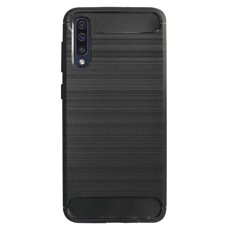 Silikon Hülle Carbon für SAMSUNG GALAXY A30s (A307F) TPU Case Soft Handyhülle Cover Schutzhülle Schwarz