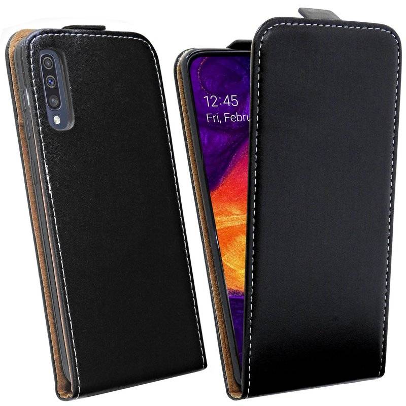 Flip Case für SAMSUNG GALAXY A30s (A307F) Handy Tasche vertikal aufklappbar Schutzhülle Klapp Hülle Schwarz