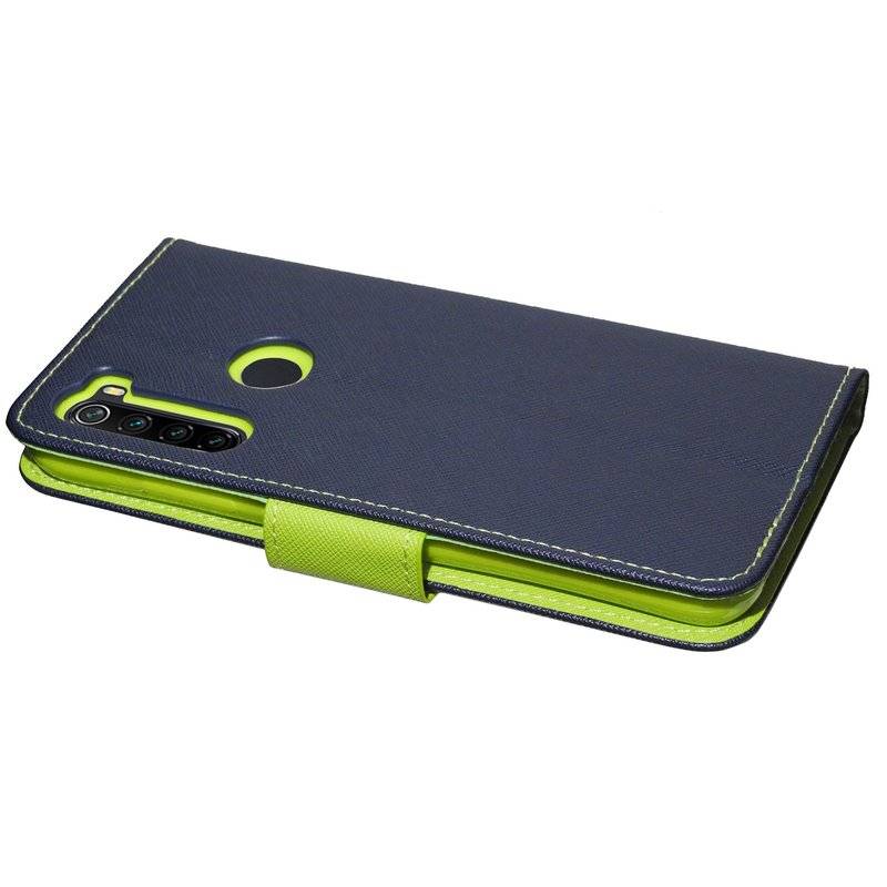 Buch Tasche "Fancy" für XIAOMI REDMI NOTE 8 Handy Hülle Etui Brieftasche Schutzhülle mit Standfunktion Blau-Grün