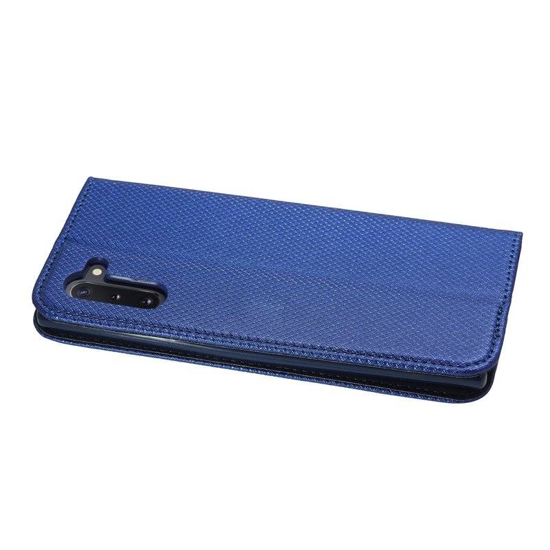 Buch Tasche "Smart" für SAMSUNG GALAXY NOTE 10 (N970F) Handy Hülle Etui Brieftasche Schutzhülle mit Standfunktion Blau