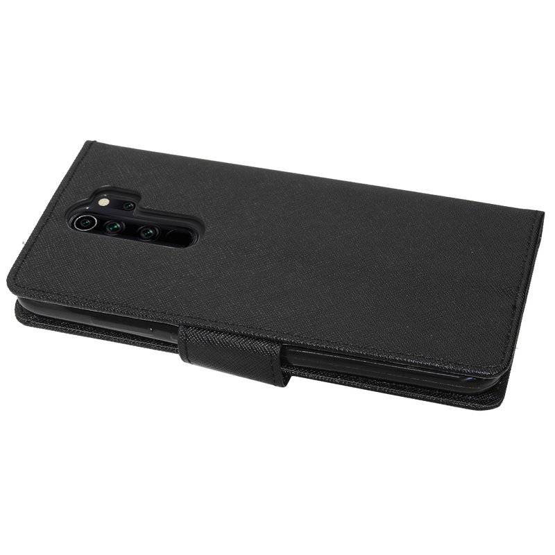 Buch Tasche "Fancy" für XIAOMI REDMI NOTE 8 PRO Handy Hülle Etui Brieftasche Schutzhülle mit Standfunktion Schwarz