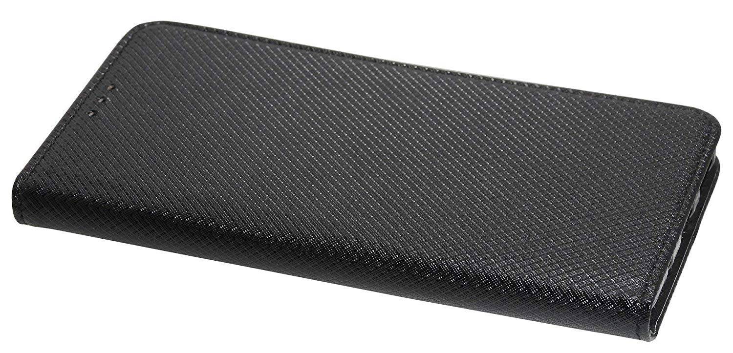 Elegante Buch-Tasche Hülle Smart Magnet für MOTOROLA MOTO G7 POWER Leder Optik Wallet Book-Style Cover Schwarz