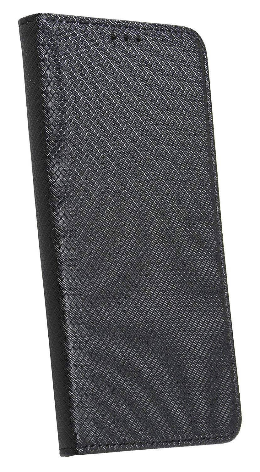 Elegante Buch-Tasche Hülle Smart Magnet für MOTOROLA MOTO G7 POWER Leder Optik Wallet Book-Style Cover Schwarz