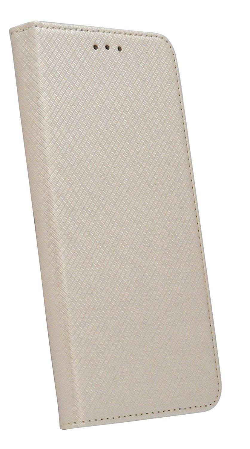 Elegante Buch-Tasche Hülle Smart Magnet für MOTOROLA MOTO G7 POWER Leder Optik Wallet Book-Style Cover Gold