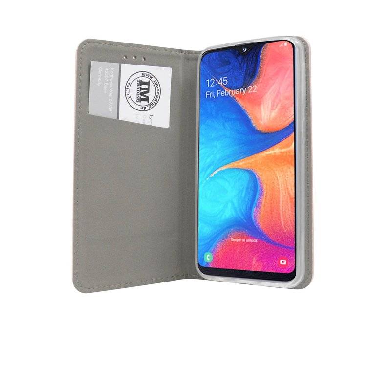Buch Tasche "Smart" kompatibel mit SAMSUNG GALAXY A20e (A202F) Handy Hülle Etui Brieftasche Schutzhülle in Rose