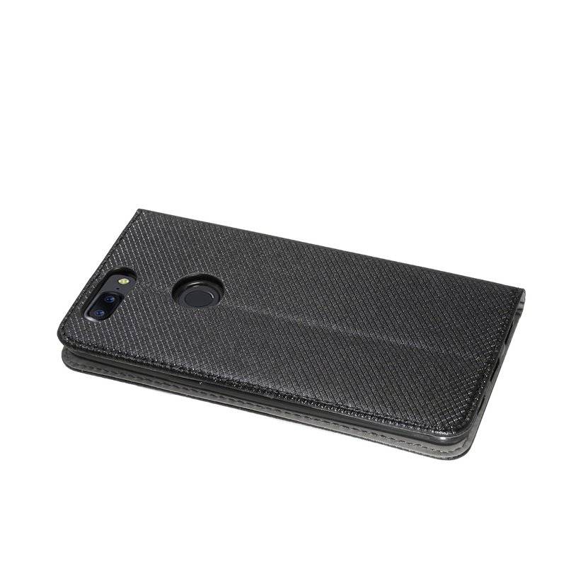 Buch Tasche "Smart" für OnePlus 5T Handy Hülle Etui Brieftasche Schutzhülle mit Standfunktion, Kartenfach Schwarz