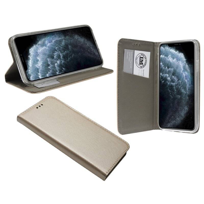 Buch Tasche Smart für iPhone 11 Pro Max Handy Hülle Etui Brieftasche Schutzhülle mit Standfunktion, Kartenfach Gold