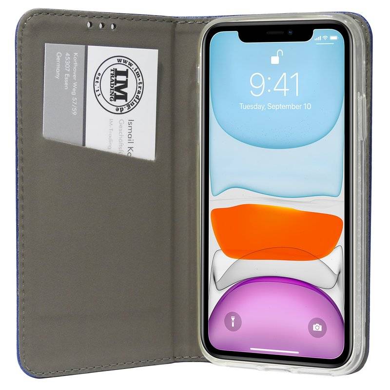 Buch Tasche Smart für iPhone 11 Handy Hülle Etui Brieftasche Schutzhülle mit Standfunktion, Kartenfach Gold