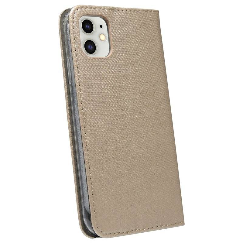 Buch Tasche Smart für iPhone 11 Handy Hülle Etui Brieftasche Schutzhülle mit Standfunktion, Kartenfach Gold