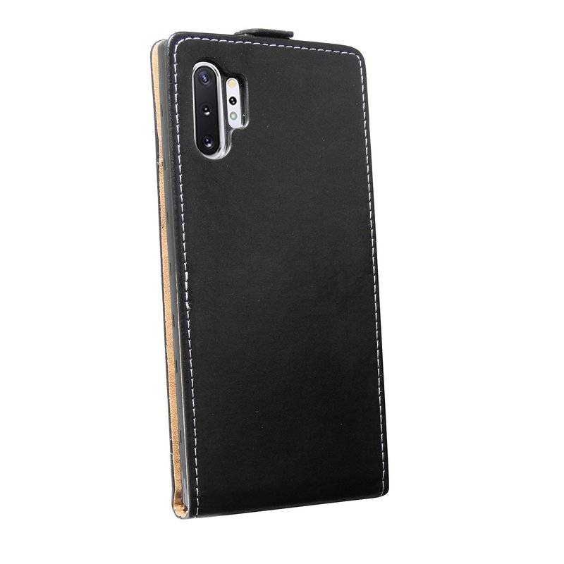 Flip Case für SAMSUNG GALAXY NOTE 10 PLUS (N975F) Handy Tasche vertikal aufklappbar Schutzhülle Klapphülle Schwarz