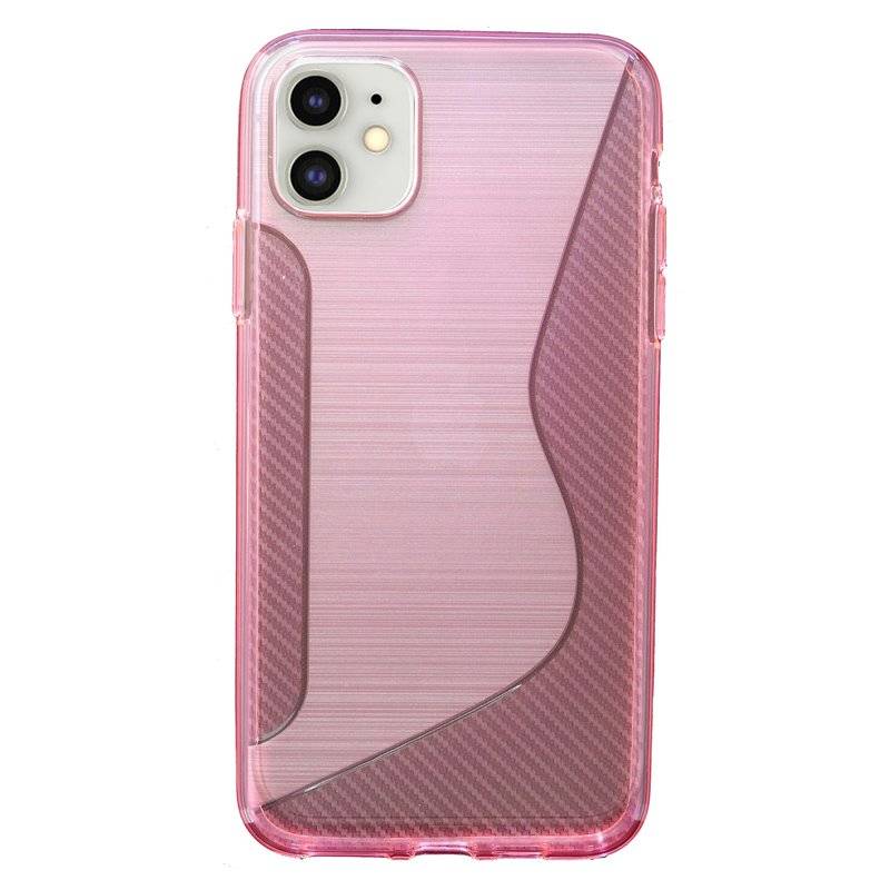 cofi1453® S-Line Hülle Bumper kompatibel mit iPhone 11 Silikonhülle Stoßfest Handyhülle TPU Case Cover in Pink