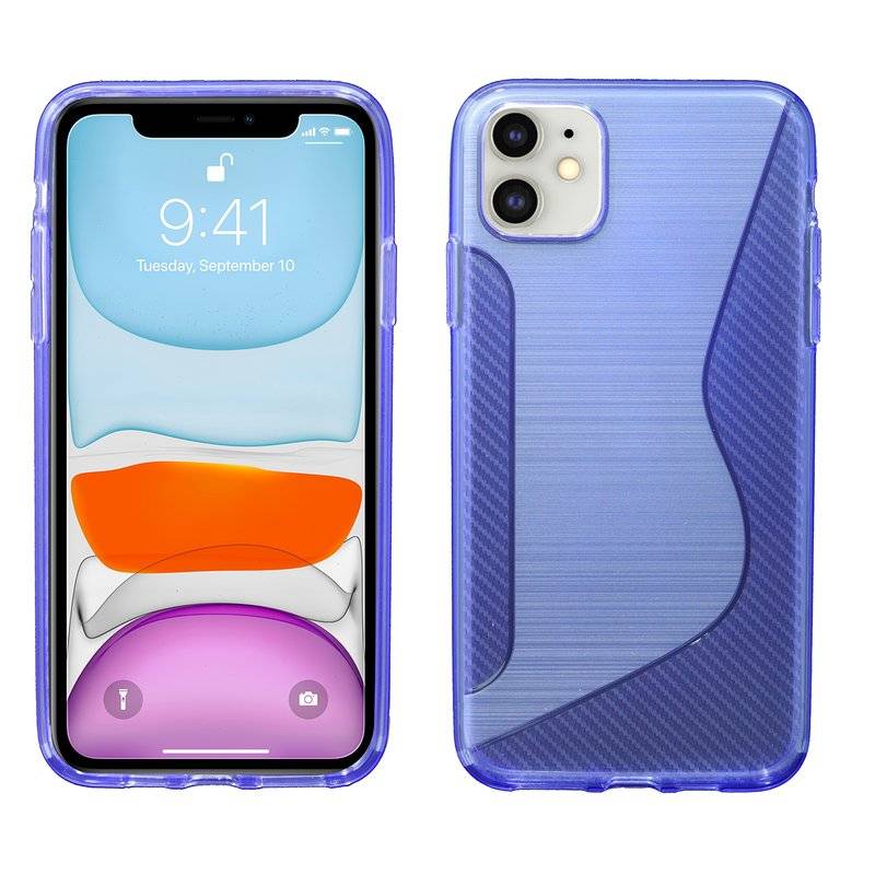 cofi1453® S-Line Hülle Bumper kompatibel mit iPhone 11 Silikonhülle Stoßfest Handyhülle TPU Case Cover in Lila
