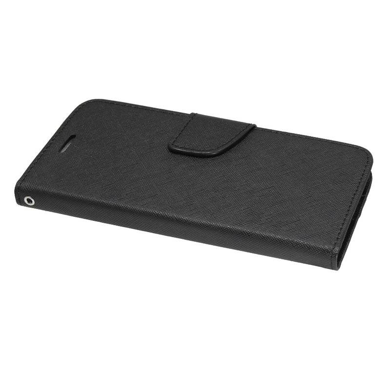 Buch Tasche Fancy für ZTE BLADE A7 Handy Hülle Etui Brieftasche Schutzhülle mit Standfunktion, Kartenfach Schwarz