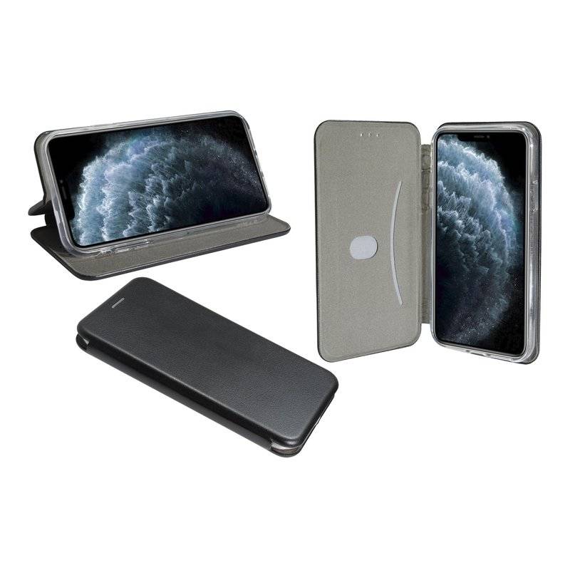 Buch Tasche "Elegance" für iPhone 11 Pro Max Handy Hülle Etui Brieftasche Schutzhülle mit Standfunktion Schwarz