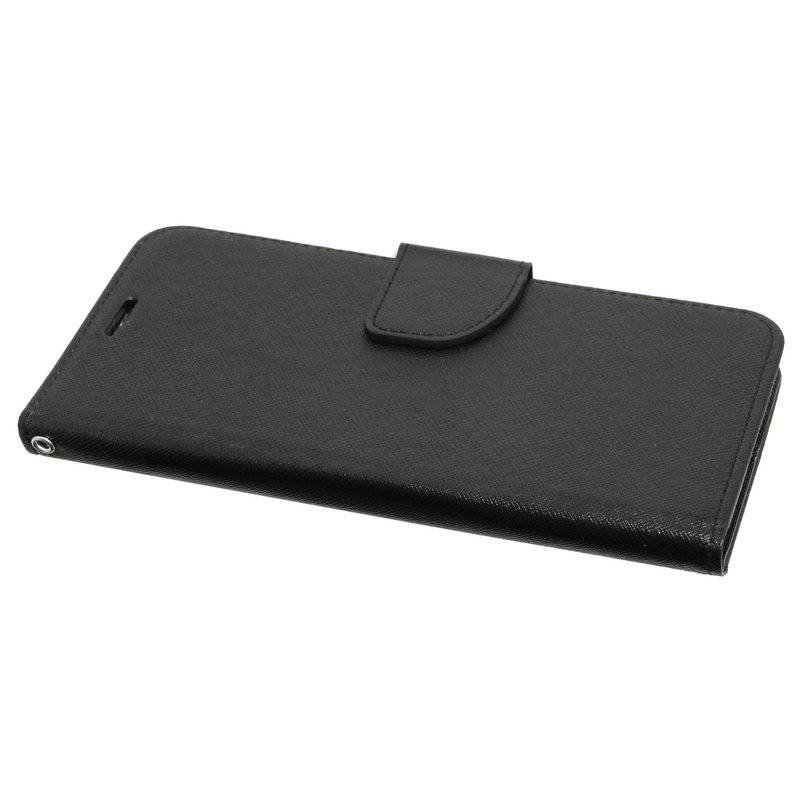 Buch Tasche "Fancy" für SAMSUNG GALAXY NOTE 10 (N970F) Handy Hülle Etui Brieftasche Schutzhülle Standfunktion Schwarz