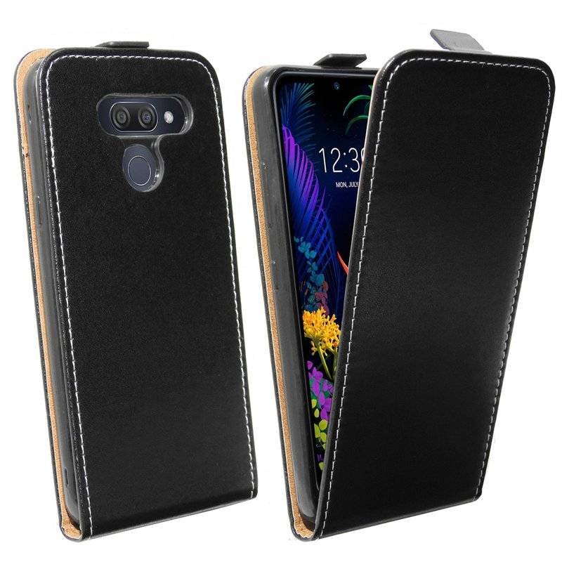 Flip Case kompatibel mit LG K50 Handy Tasche vertikal aufklappbar Schutzhülle Klapp Hülle Schwarz