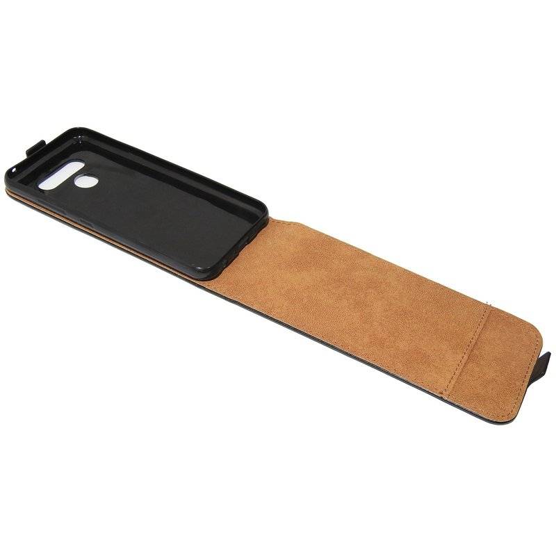 Flip Case kompatibel mit LG K50 Handy Tasche vertikal aufklappbar Schutzhülle Klapp Hülle Schwarz
