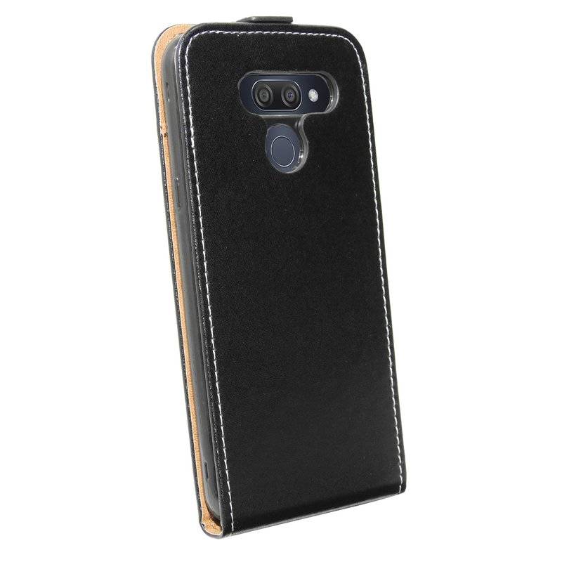 Flip Case kompatibel mit LG K50 Handy Tasche vertikal aufklappbar Schutzhülle Klapp Hülle Schwarz