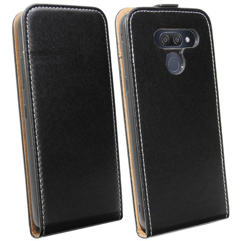 Flip Case kompatibel mit LG K50 Handy Tasche vertikal aufklappbar Schutzhülle Klapp Hülle Schwarz