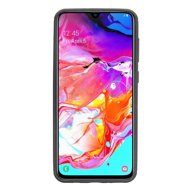 Silikon Hülle Carbon kompatibel mit SAMSUNG GALAXY A70 (A705F) TPU Case Soft Handyhülle Cover Schutzhülle Schwarz