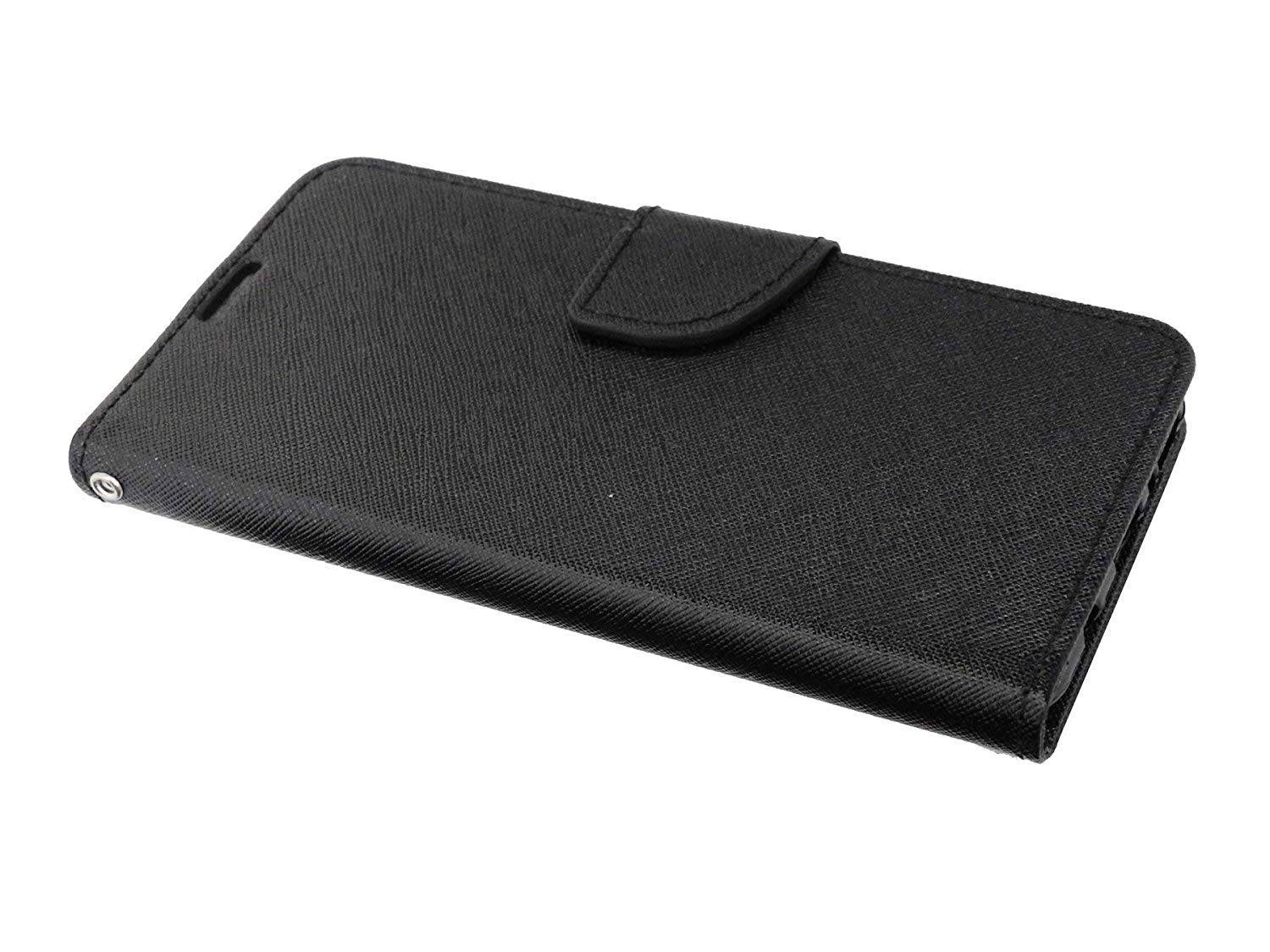 Buch Tasche "Fancy" für SAMSUNG GALAXY A20e (A202F) Handy Hülle Etui Brieftasche Schutzhülle mit Standfunktion Schwarz