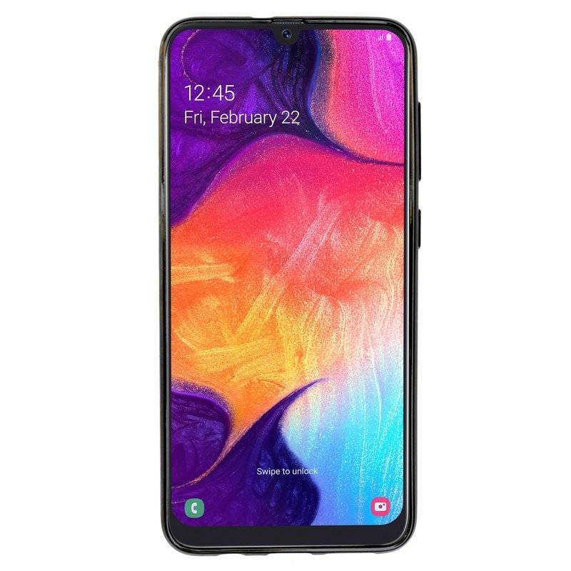 S-Line Hülle Bumper für Samsung Galaxy A30s A307F Silikonhülle Stoßfest Handyhülle TPU Case Cover Schwarz