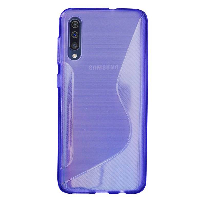 S-Line Hülle Bumper für Samsung Galaxy A30s A307F Silikonhülle Stoßfest Handyhülle TPU Case Cover Lila