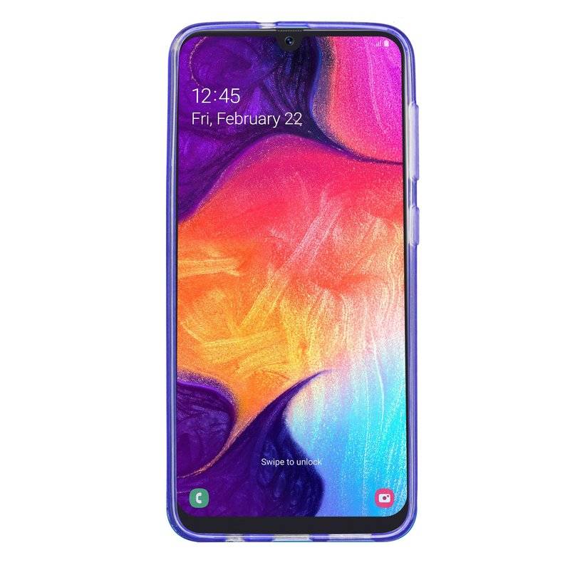 S-Line Hülle Bumper für Samsung Galaxy A30s A307F Silikonhülle Stoßfest Handyhülle TPU Case Cover Lila