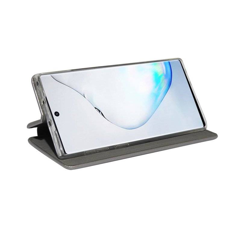 Buch Tasche "Elegance" für SAMSUNG GALAXY NOTE 10 PLUS (N975F) Handy Hülle Etui Brieftasche Schutzhülle Anthrazit