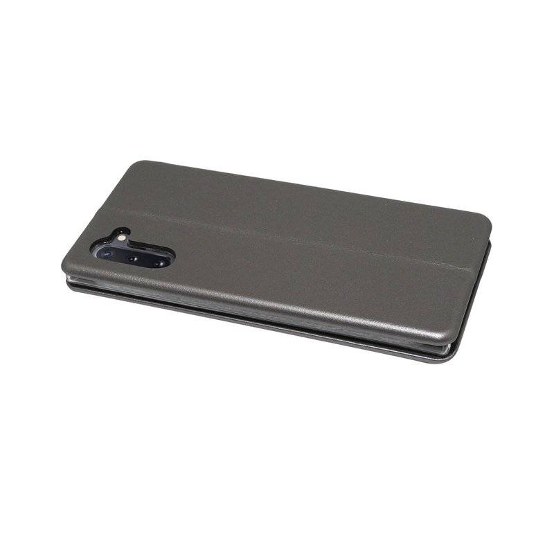 Buch Tasche "Elegance" kompatibel mit SAMSUNG GALAXY NOTE 10 (N970F) Handy Hülle Etui Brieftasche Schutzhülle Grau