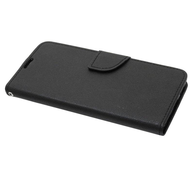 Buch Tasche "Fancy" kompatibel mit MOTOROLA MOTO G7 POWER Handy Hülle Brieftasche Schutzhülle mit Standfunktion Schwarz