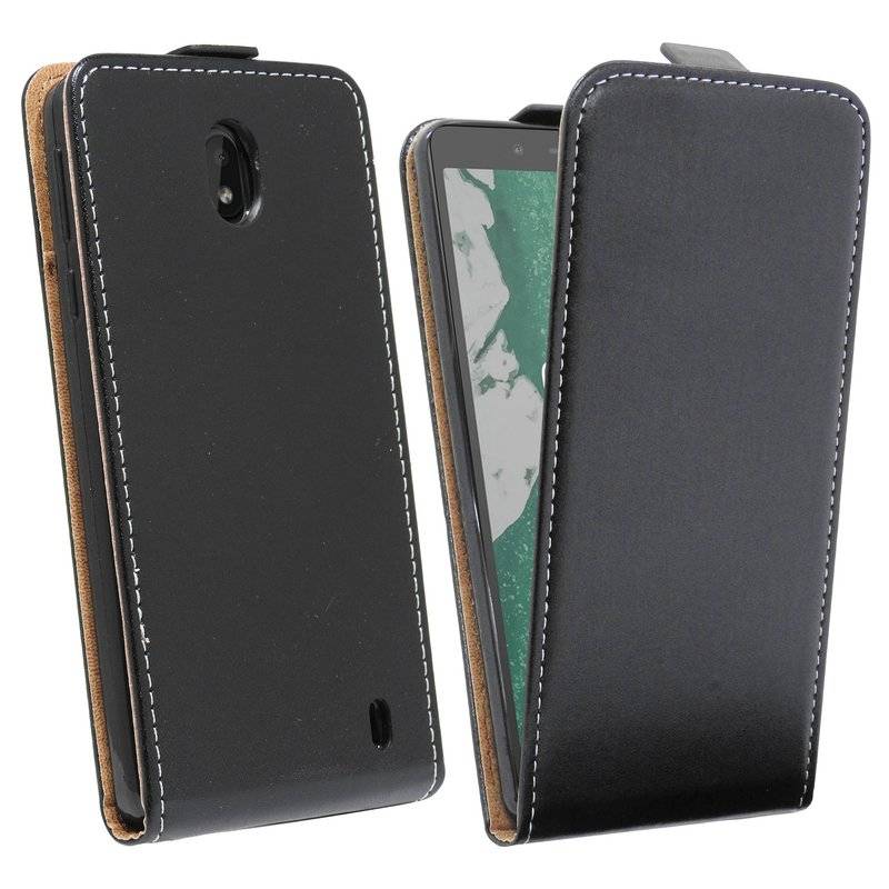 cofi1453® Flip Case kompatibel mit NOKIA 1 PLUS Handy Tasche vertikal aufklappbar Schutzhülle Klapp Hülle Schwarz