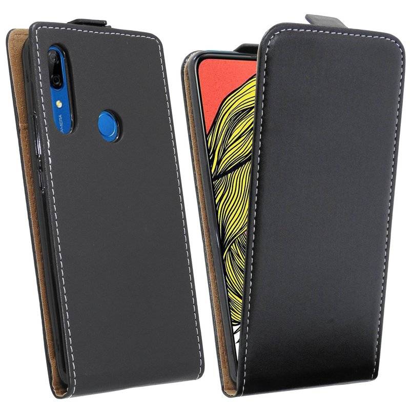 Flip Case kompatibel mit HUAWEI Y9 2019 Handy Tasche vertikal aufklappbar Schutzhülle Klapp Hülle Schwarz