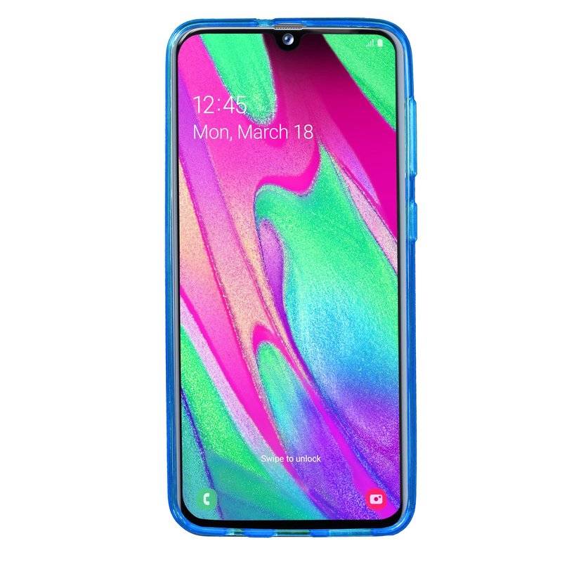 S-Line Hülle Bumper für Samsung Galaxy A40 (A405F) Silikonhülle Stoßfest Handyhülle TPU Case Cover Blau