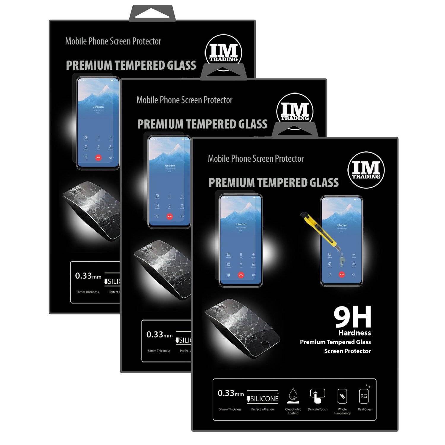 Huawei Y9 2019 3X Schutz Schutz Glas 9H Tempered Glass Display Schutz Folie Display Glas Screen Protector